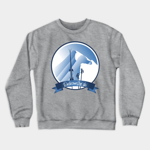 Backcountry ski Crewneck Sweatshirt by leewarddesign